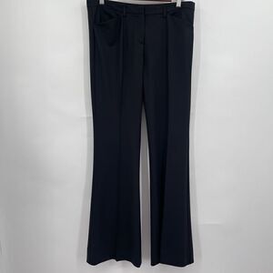 Theory Flat Front High Rise Flared Soft Leg Gray Chino Dress Pants Size 8